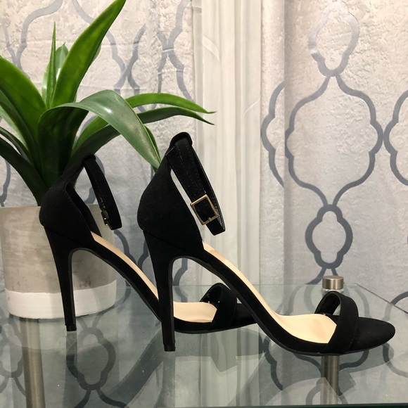 Suede Open Toe Heels - Picture 1 of 3